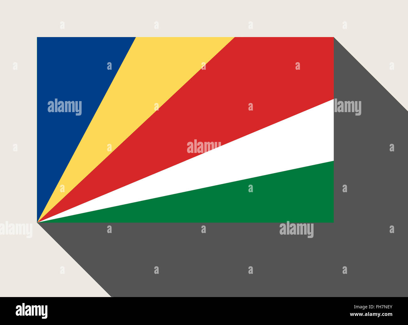 Seychelles flag in flat web design style. Stock Photo