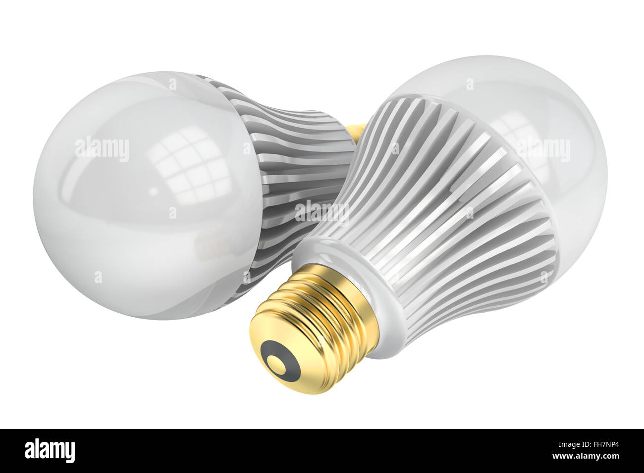 two LED lamps isolated on white background Stock Photo