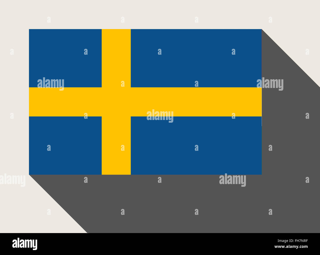 Sweden flag in flat web design style. Stock Photo