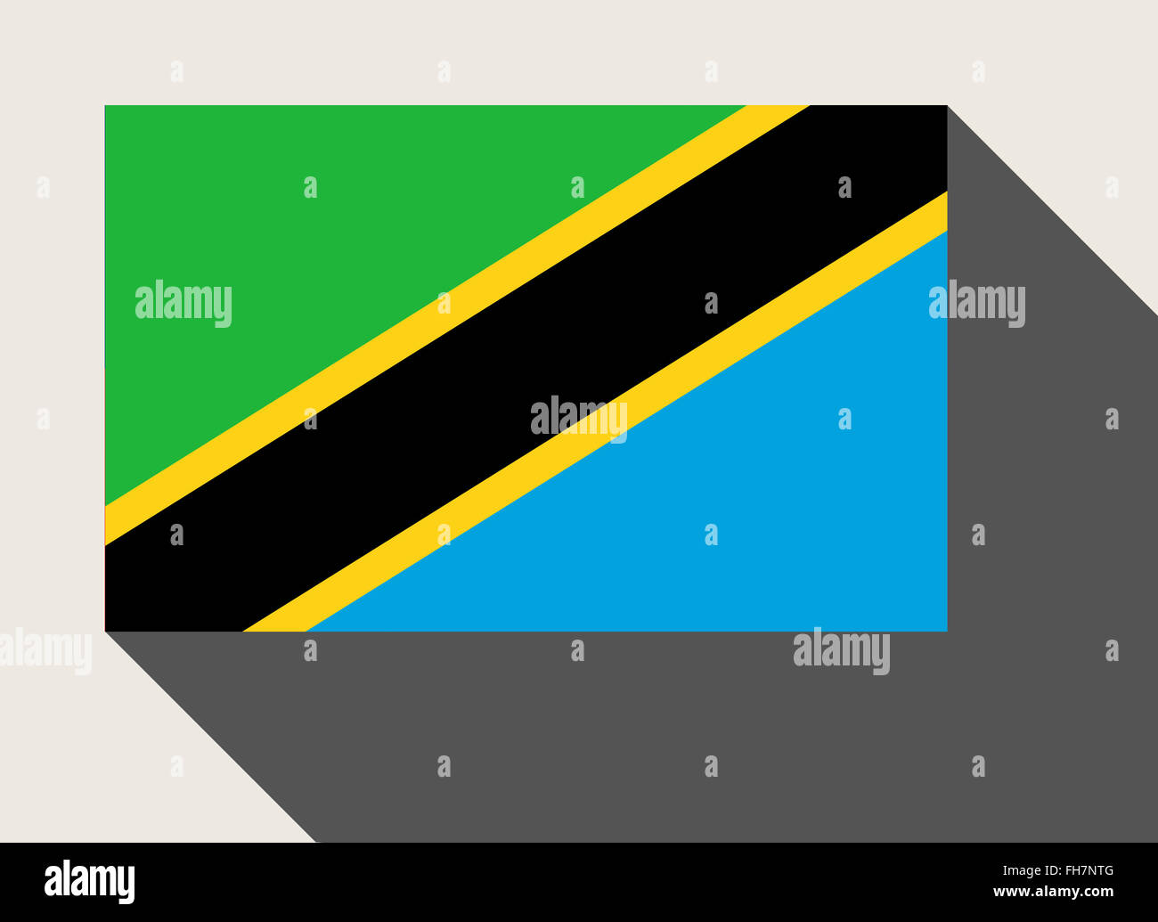 Tanzania flag in flat web design style. Stock Photo