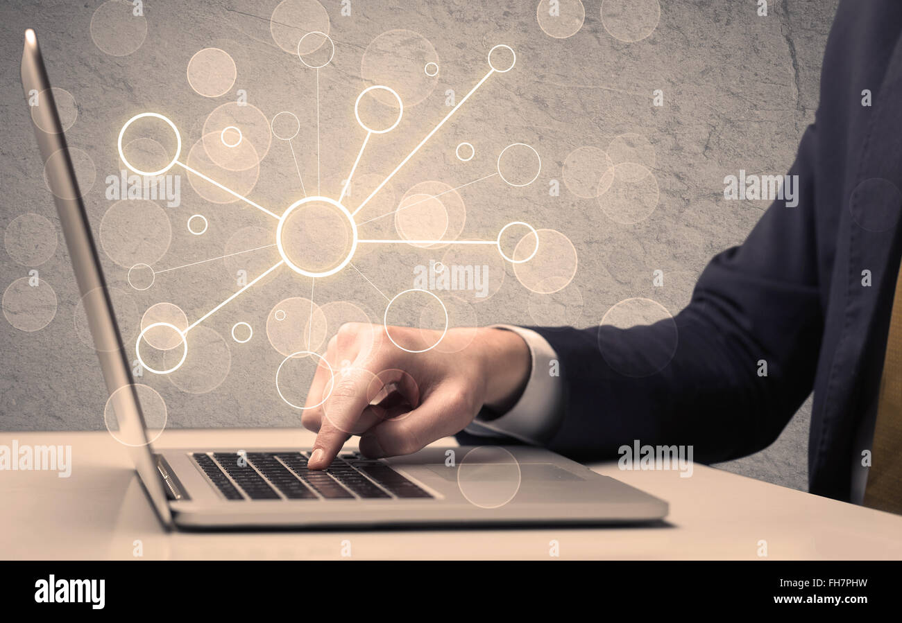 Science worker typing on laptop computer Stock Photo - Alamy