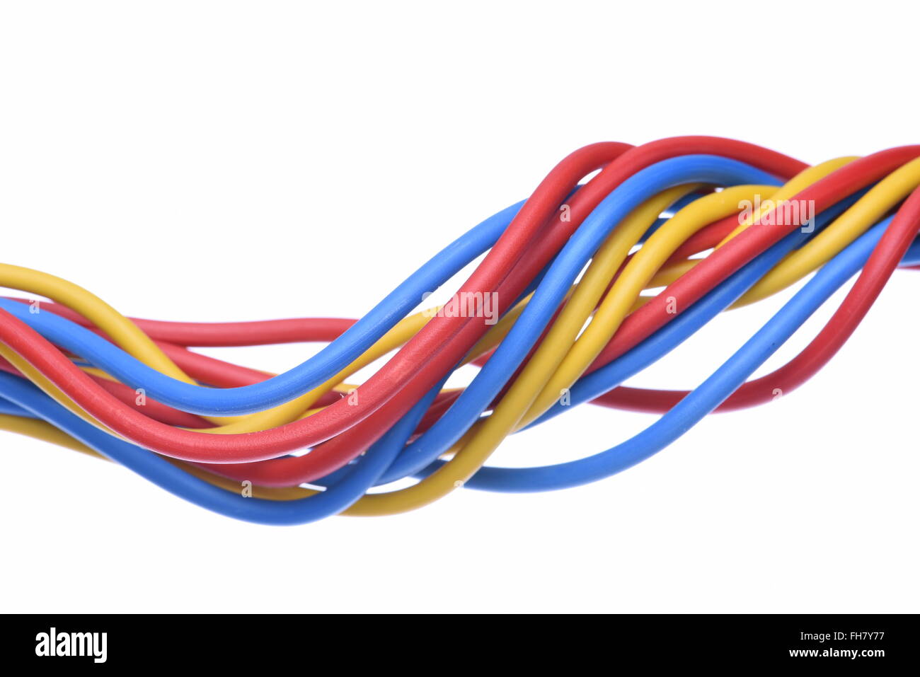 Electric cables used in electrical and computer networks isolated on