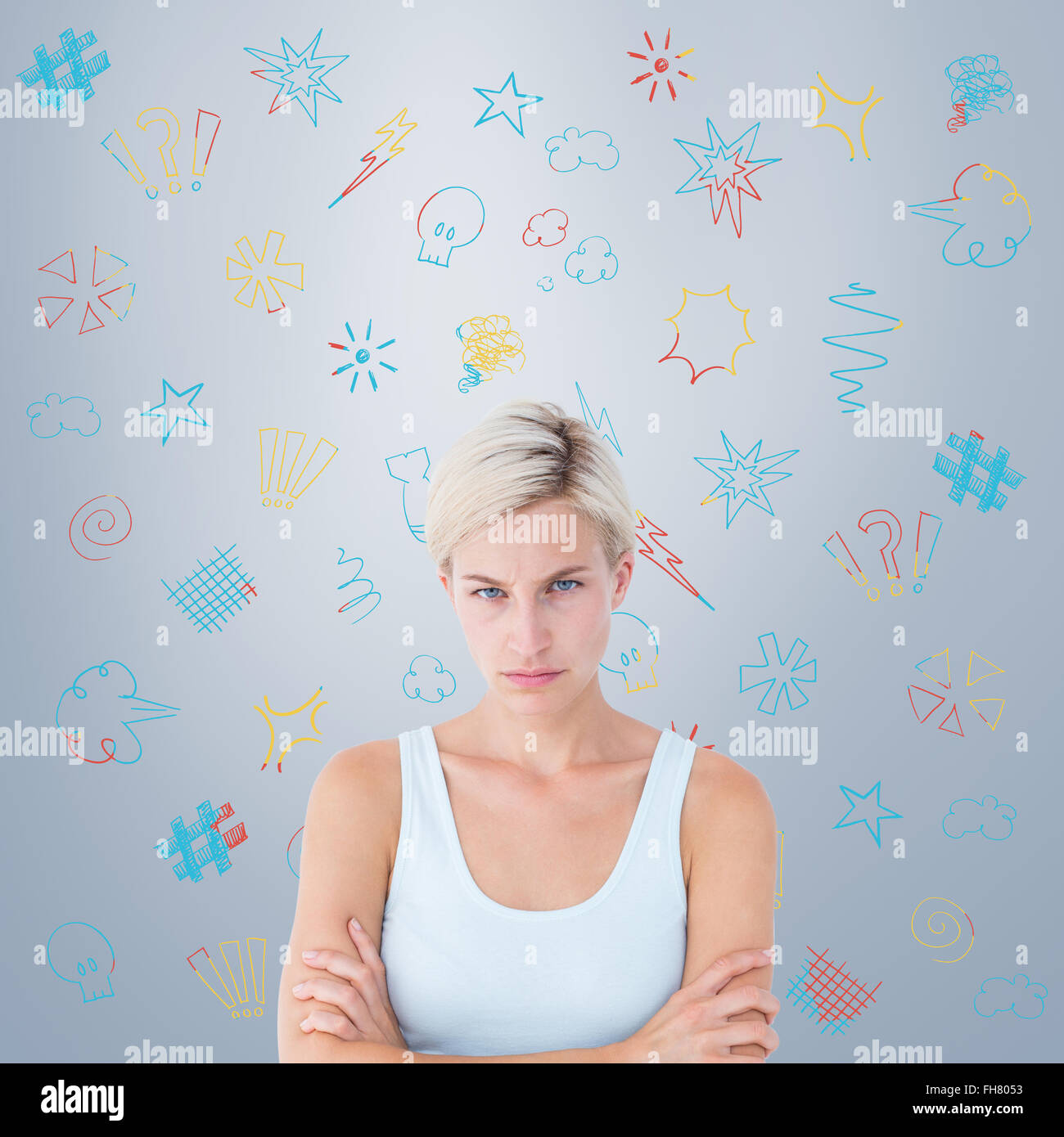 Furious blonde woman crossed arms hi-res stock photography and images ...
