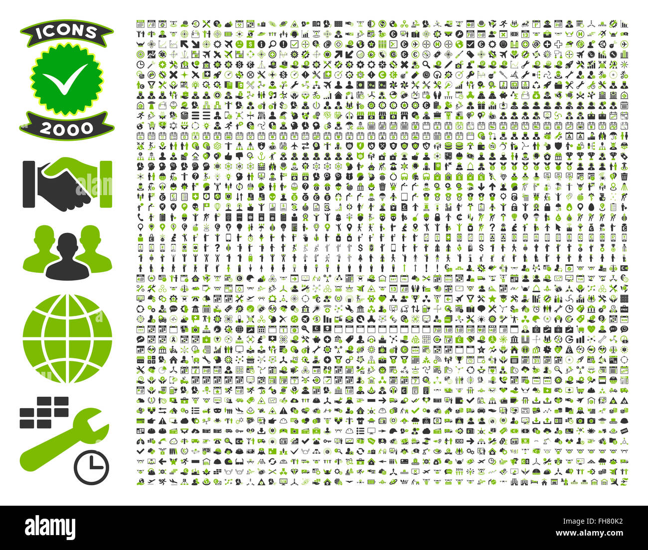Collection Of 2000 Flat Vector Icons Stock Photo - Alamy