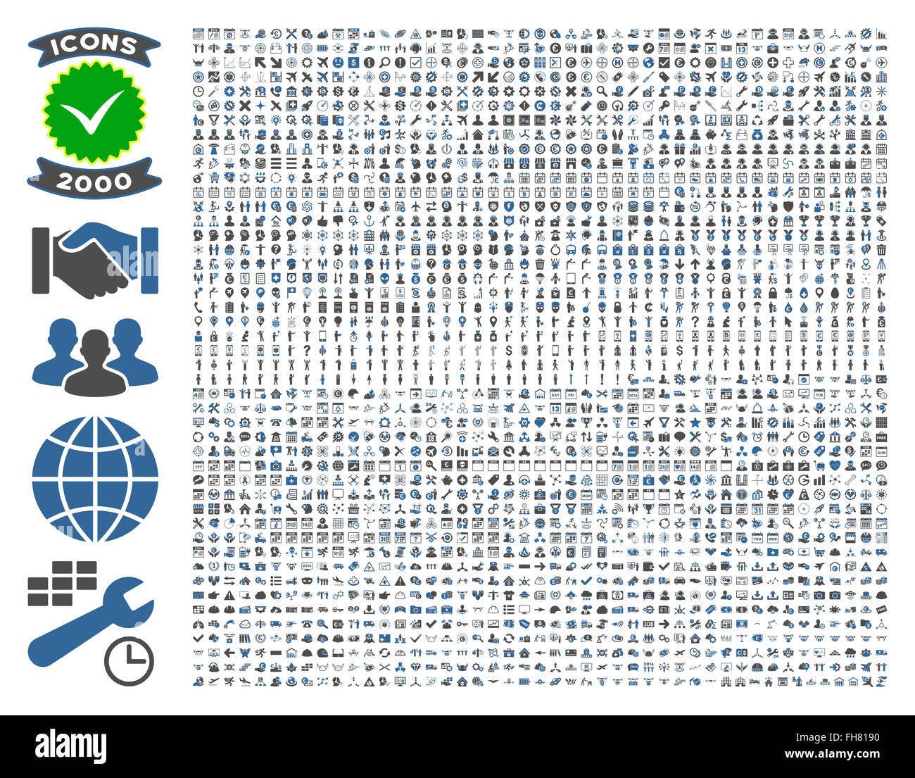 Collection Of 2000 Flat Vector Icons Stock Photo - Alamy