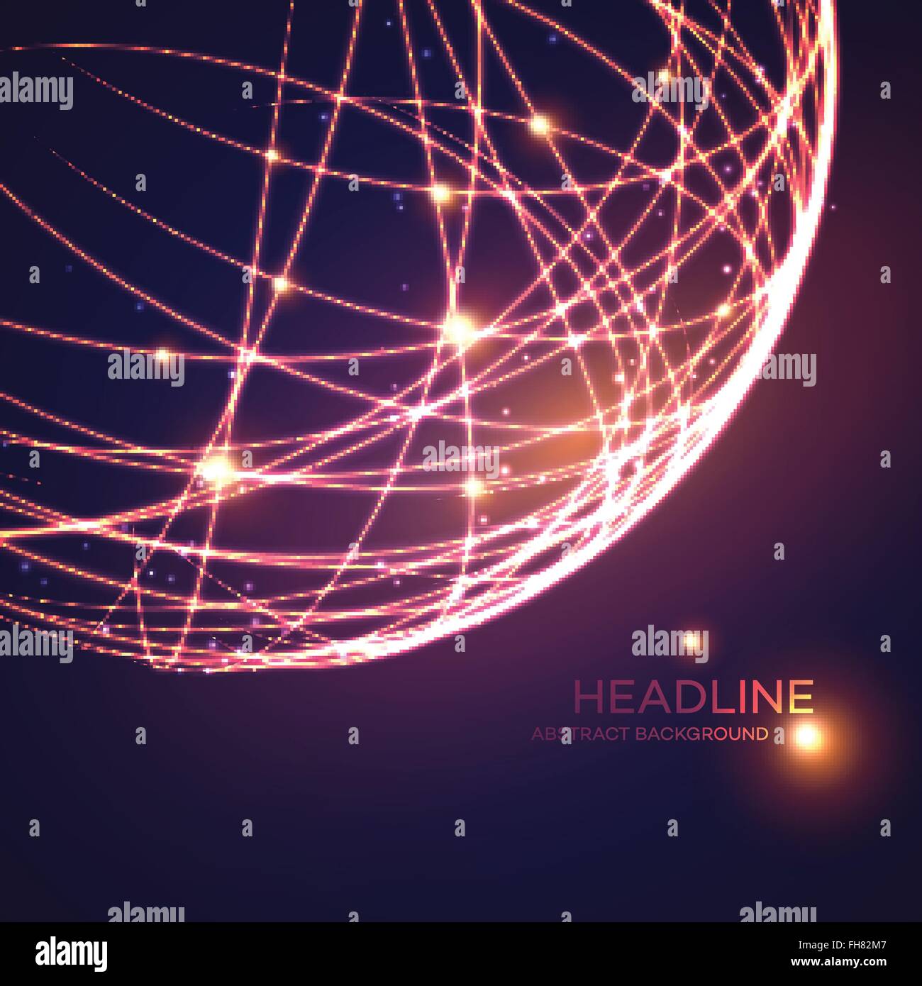 Neon grid globe background. Vector illustration Stock Vector Image ...