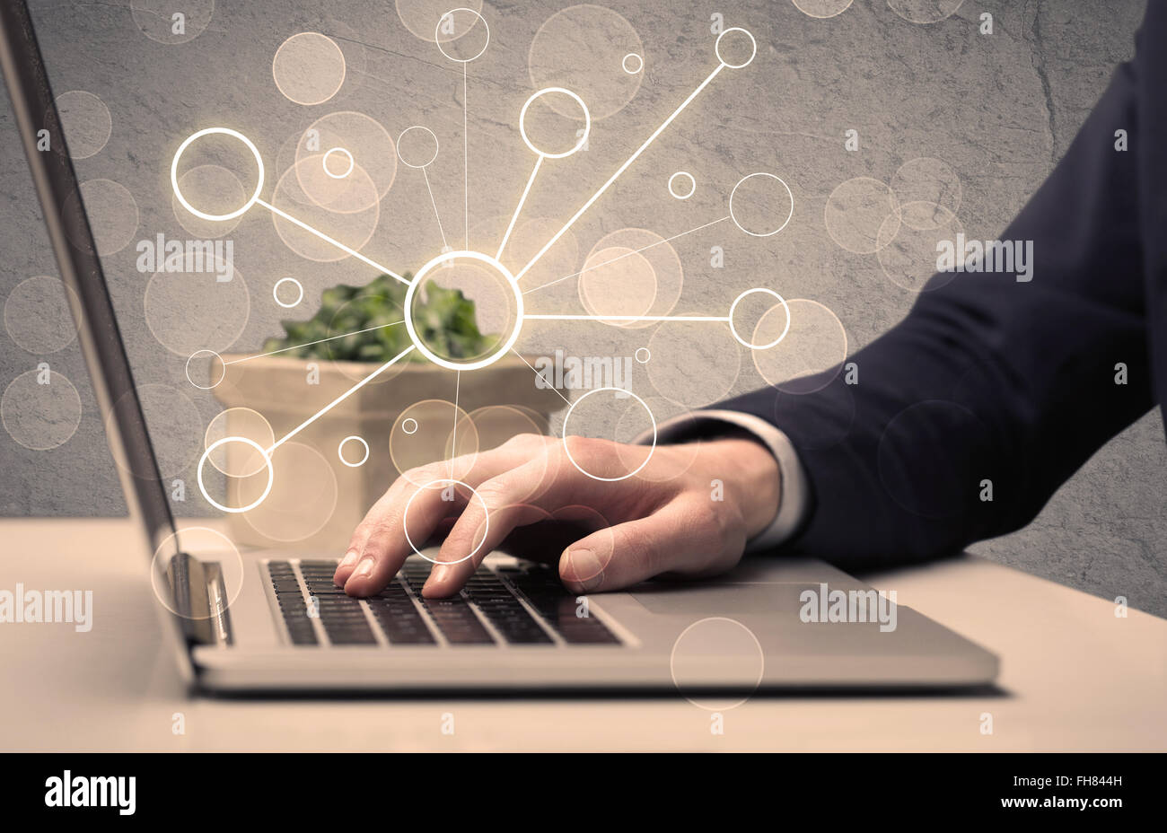 Science worker typing on laptop computer Stock Photo - Alamy