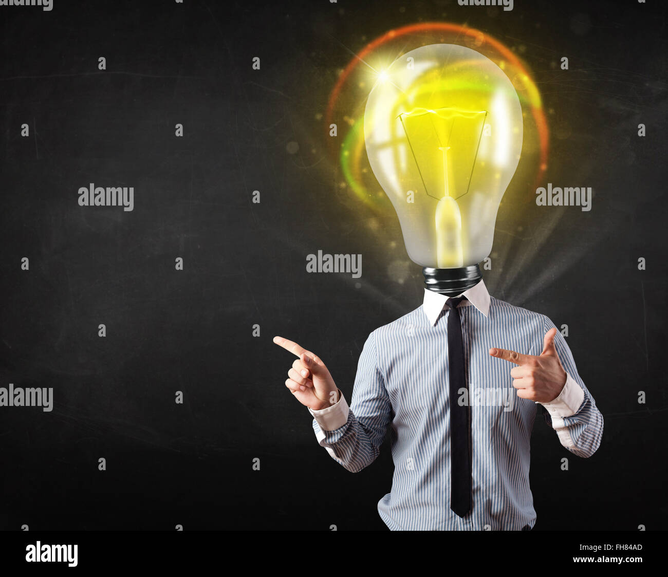 Business man with light bulb head concept Stock Photo - Alamy