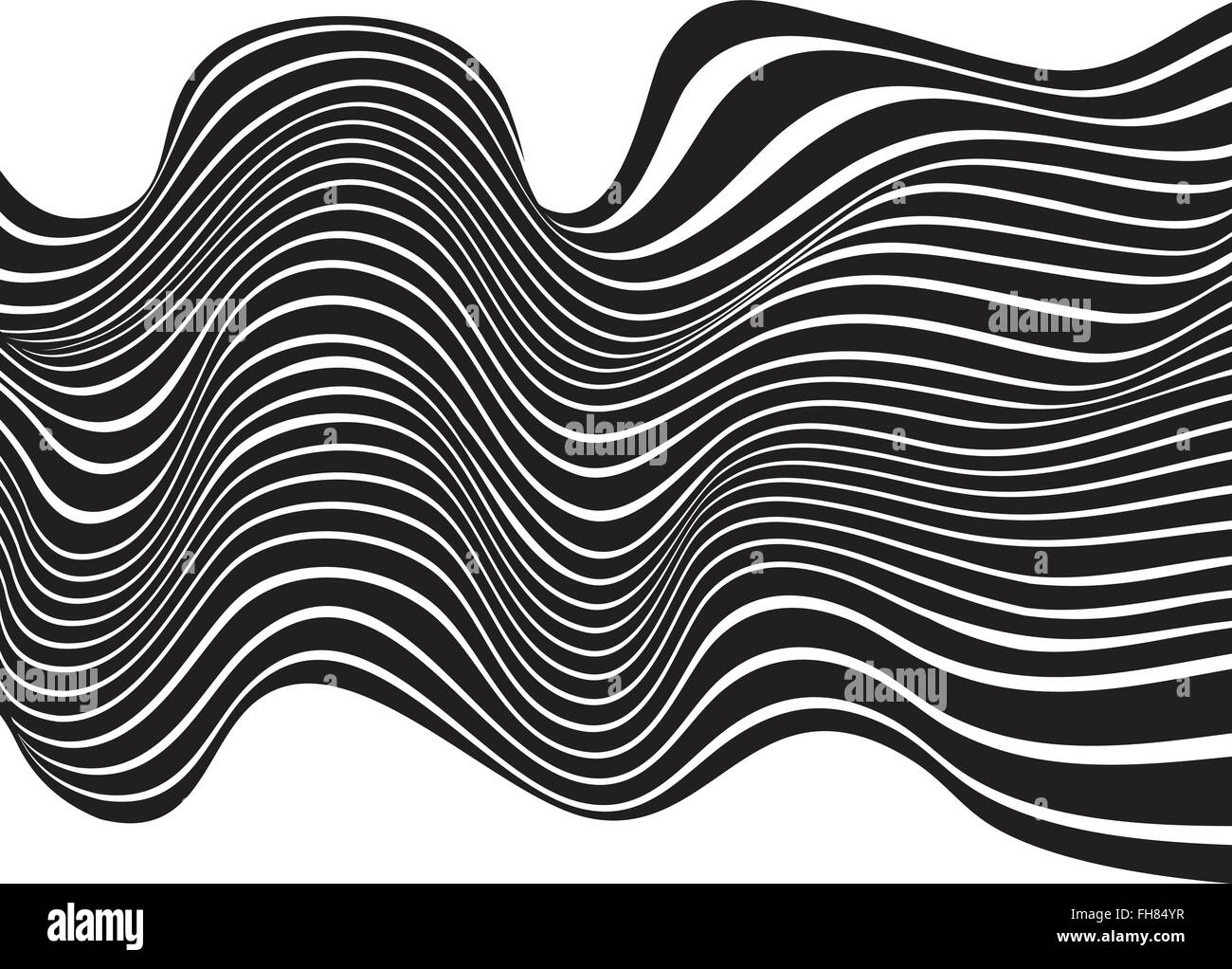 black and white mobious wave stripe optical design Stock Vector Image ...