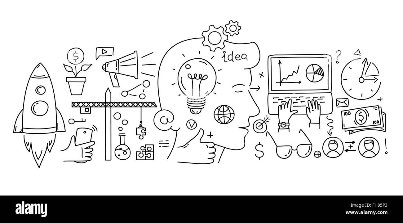 Line style design concept of start up business Stock Vector Image & Art ...