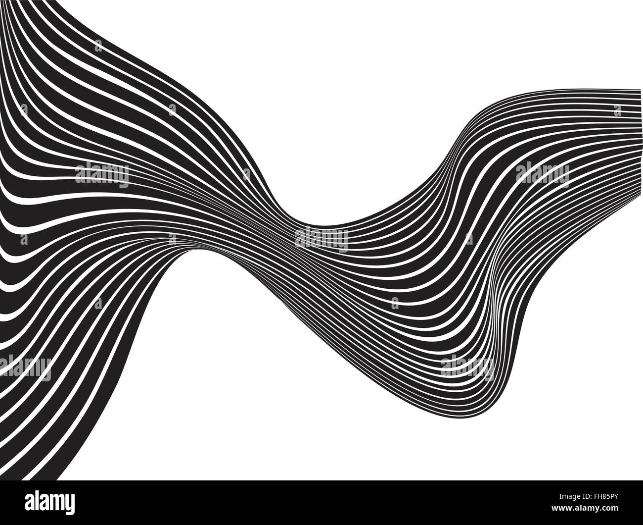 black and white mobious wave stripe optical design Stock Vector Image ...