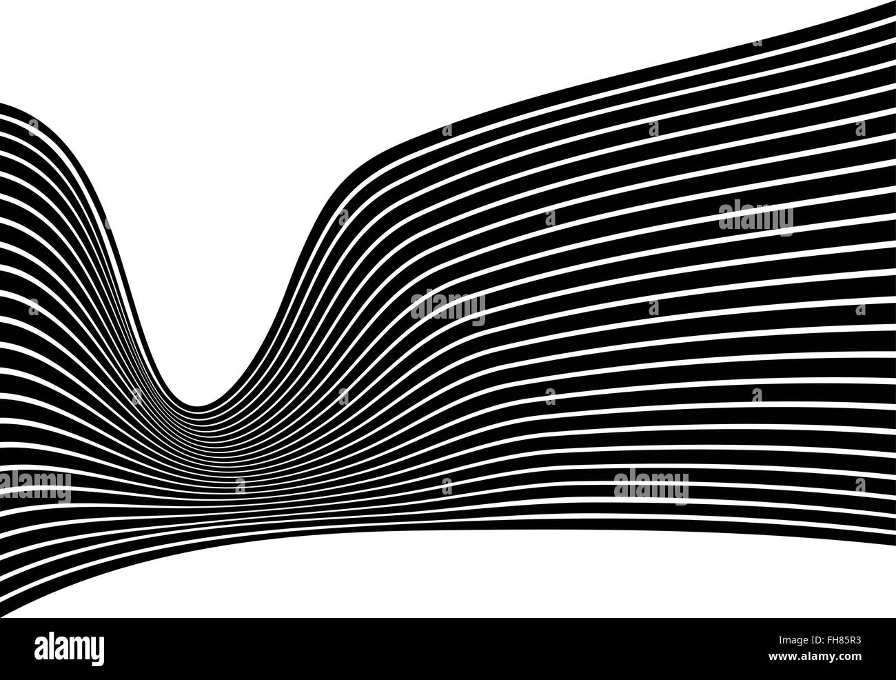 black and white mobious wave stripe optical design Stock Vector Image ...