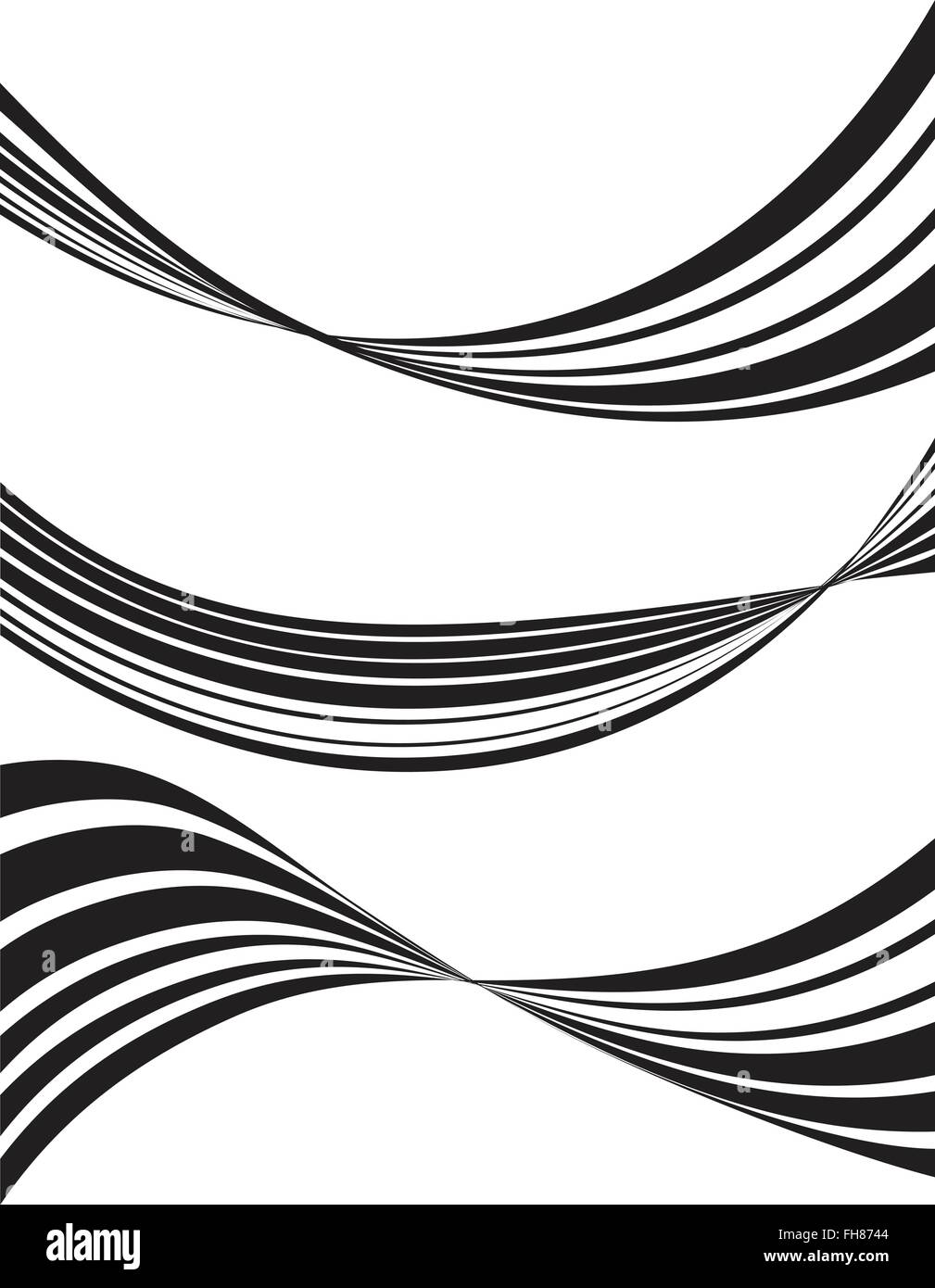 black and white mobious wave stripe optical design Stock Vector Image ...