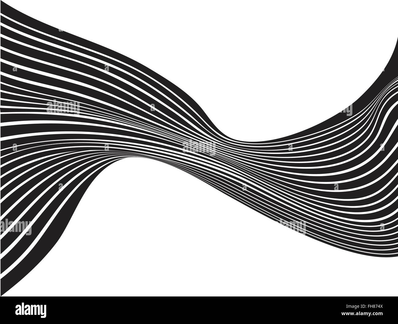 black and white mobious wave stripe optical design Stock Vector Image ...