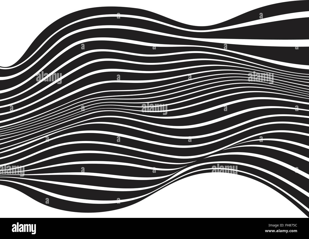 black and white mobious wave stripe optical design Stock Vector Image ...