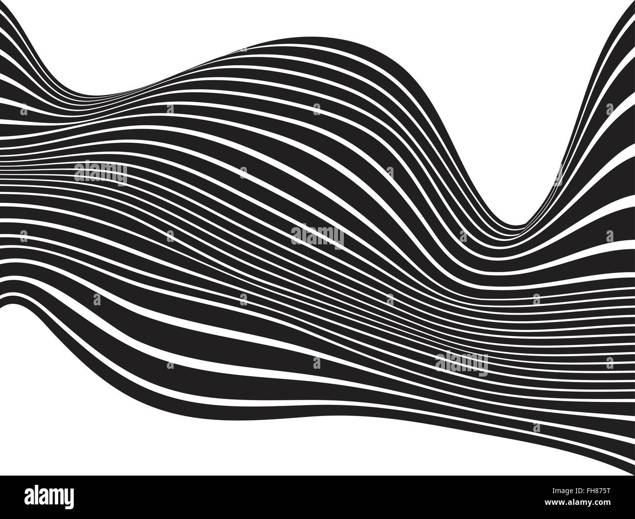 black and white mobious wave stripe optical design Stock Vector Image ...