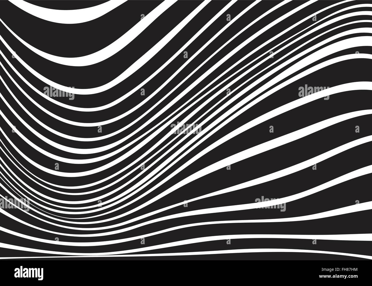 black and white mobious wave stripe optical design Stock Vector Image ...