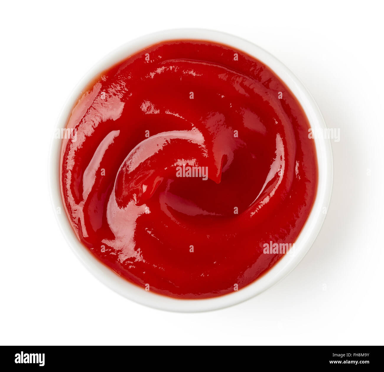 Bowl of ketchup or tomato sauce isolated on white background, top view Stock Photo Alamy