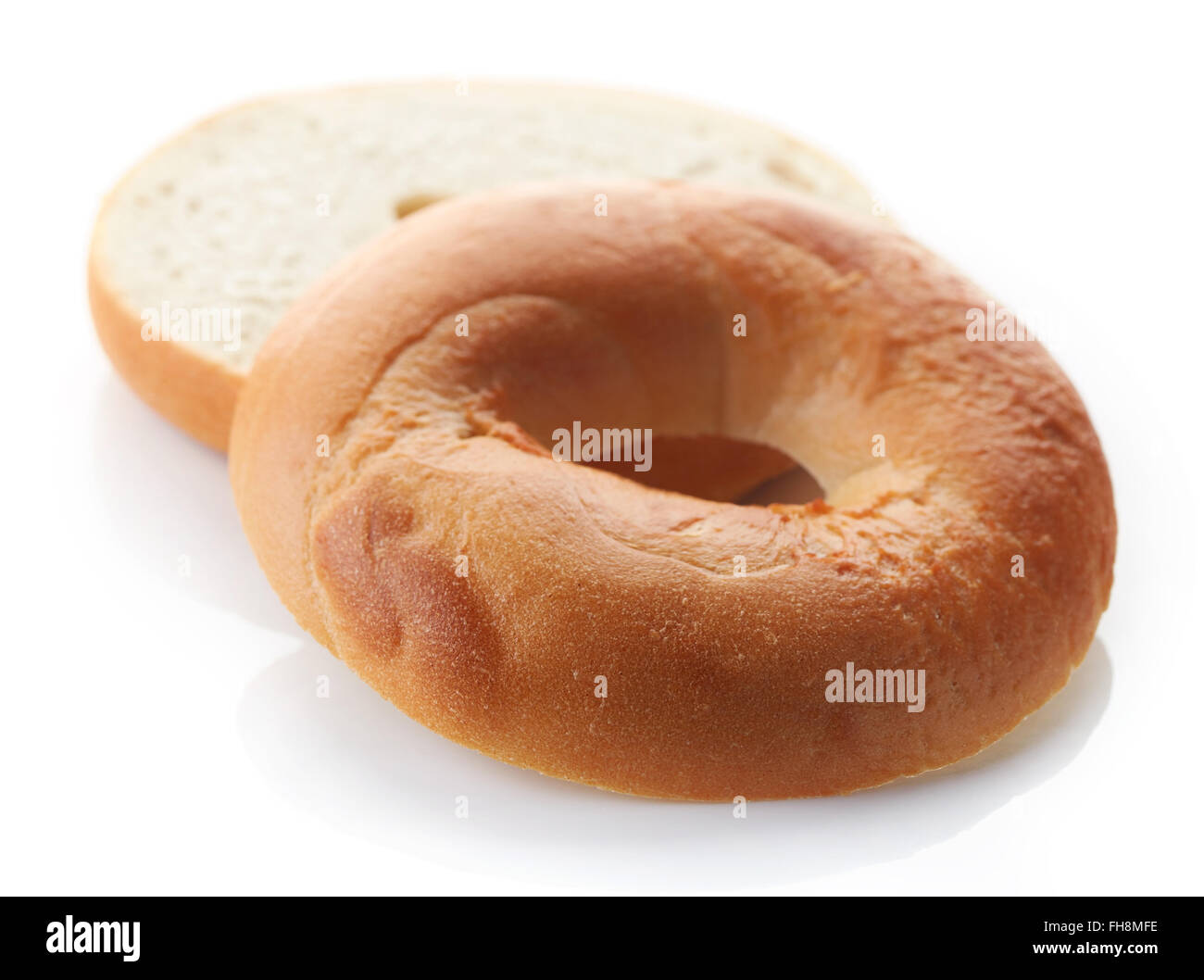 Fresh bagel isolated on white background Stock Photo