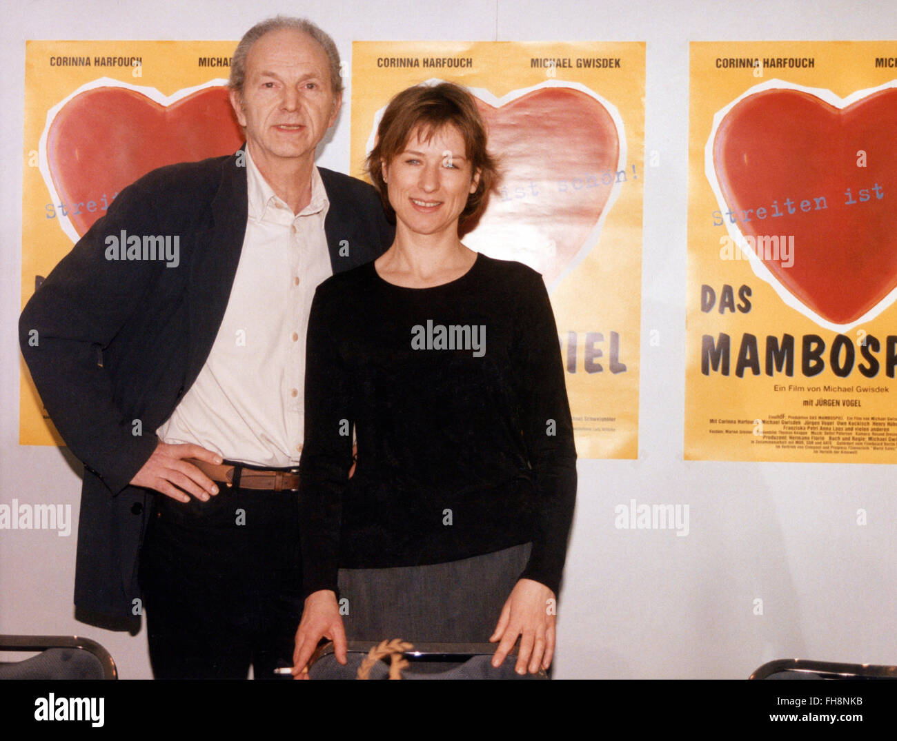 movie, 'The Big Mambo' (Das Mambospiel), DEU 1998, director: Michael Gwisdek, photo call with: director, Corinna Harfouch, Berlinale film festival, 23.2.1998, Third-Party-Permissions-Neccessary Stock Photo