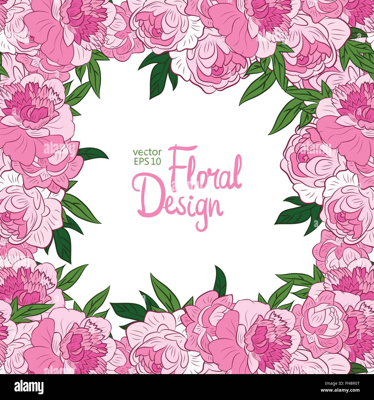 Vector frame with peonies Stock Vector Image & Art - Alamy