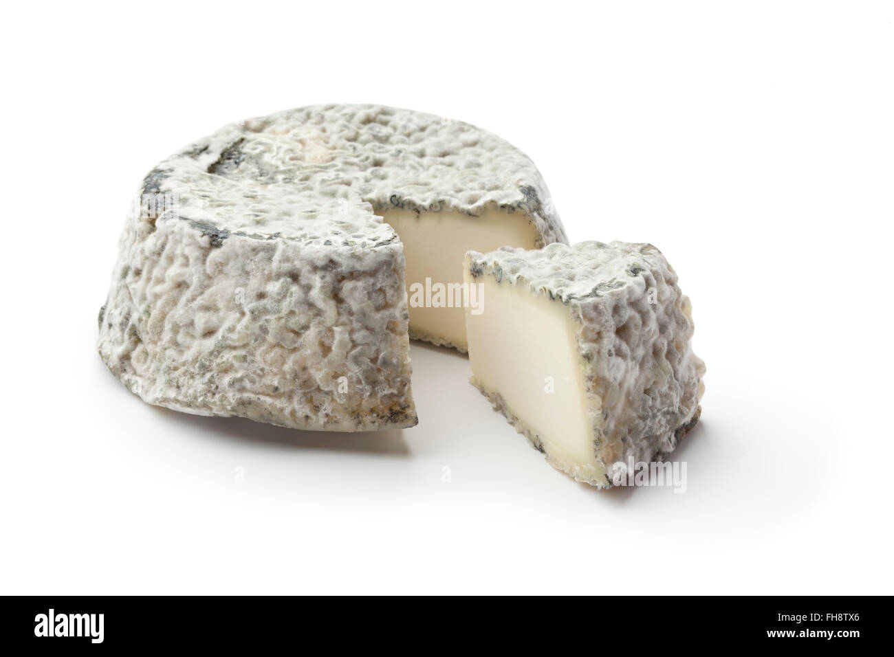 French Goats cheese on white background Stock Photo Alamy