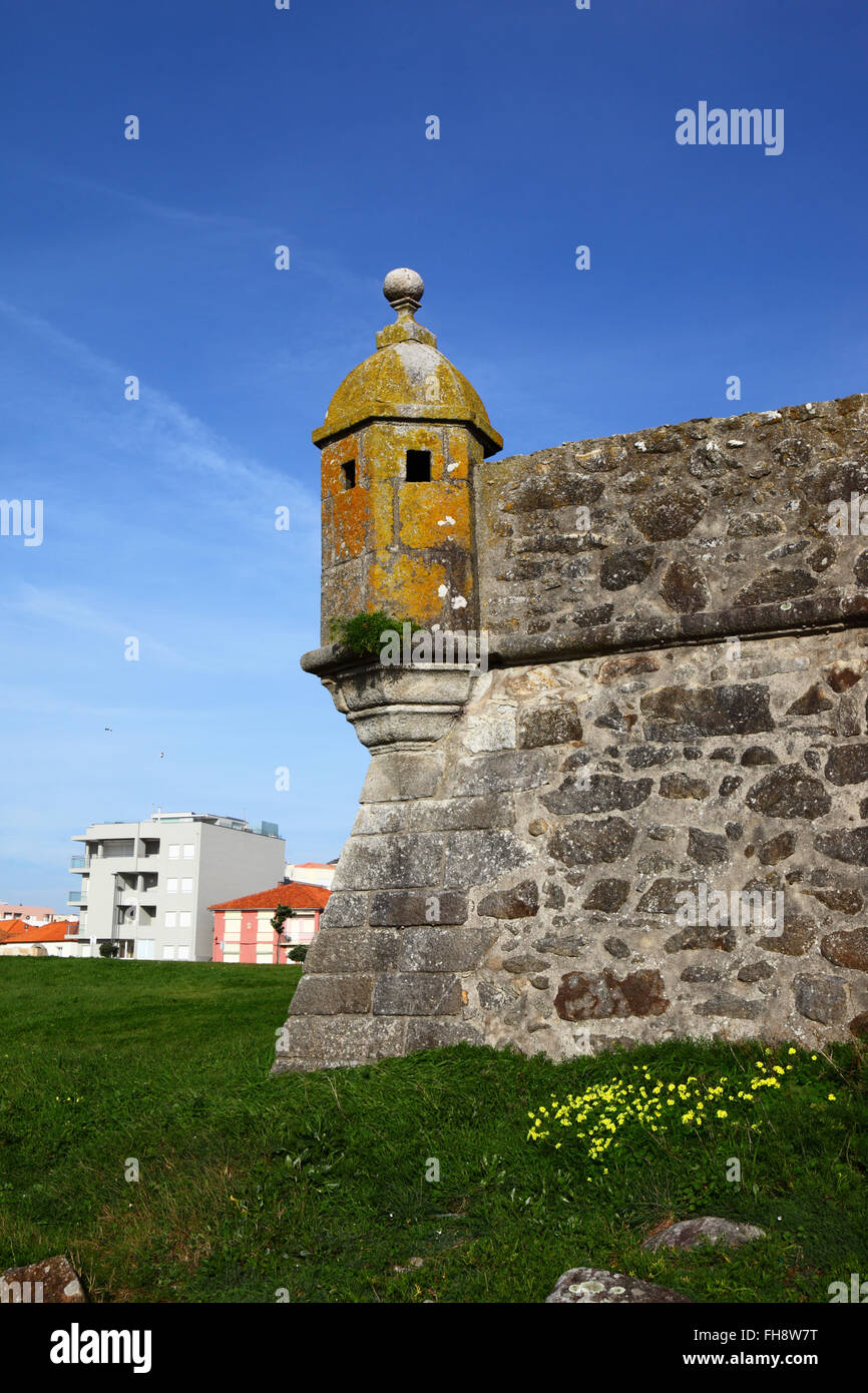 Forte da Lagerteira castle, Vila Praia de Ancora, Minho Province, northern Portugal Stock Photo