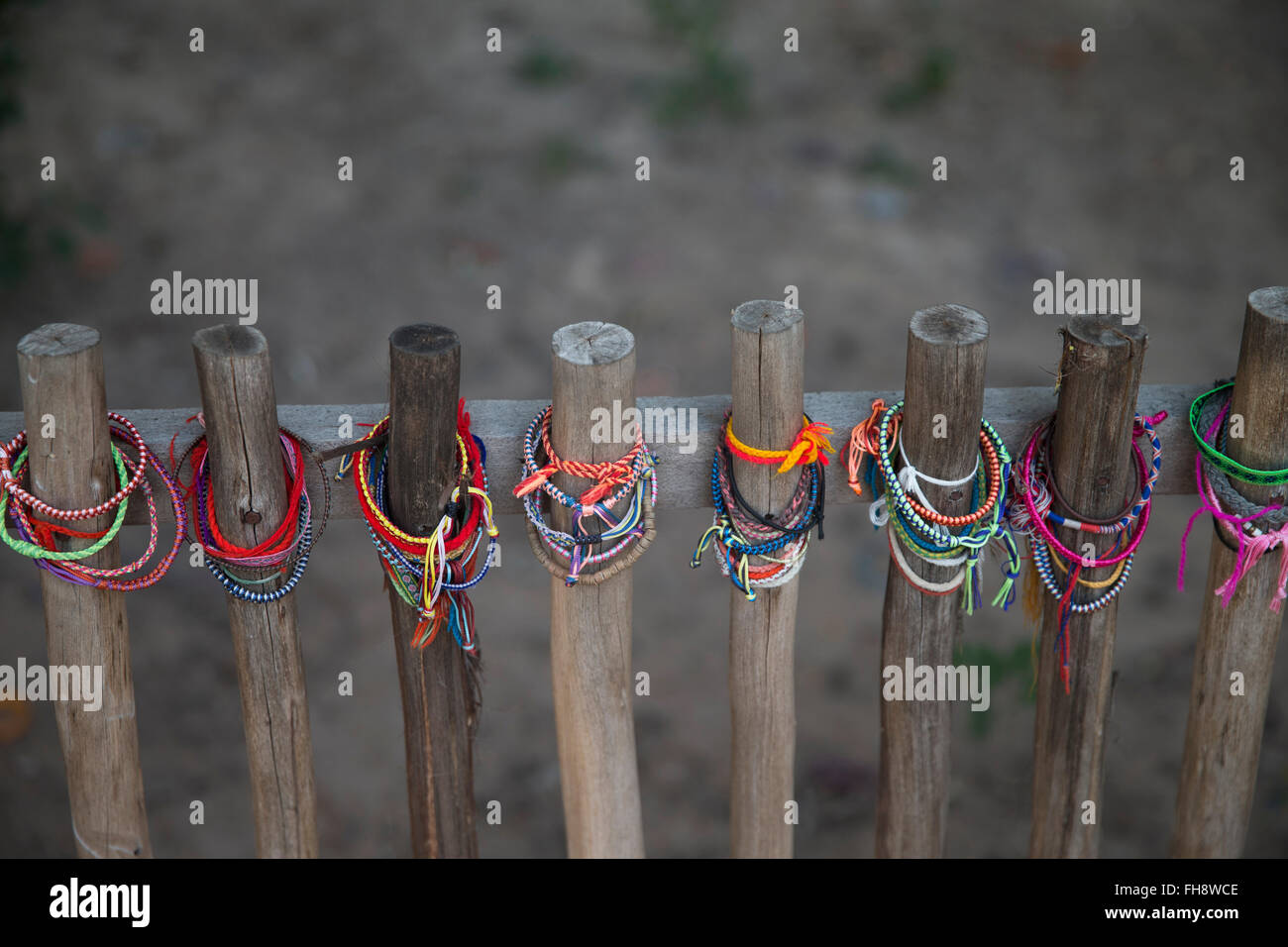 Beads commemorating victims of the Killing Fields in Phnom Penh, Cambodia Stock Photo