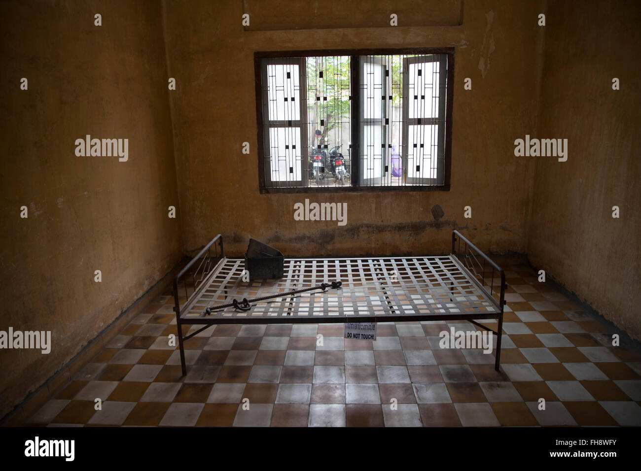 Former cell at Killing Fields memorial in Phnom Penh, Cambodia Stock Photo