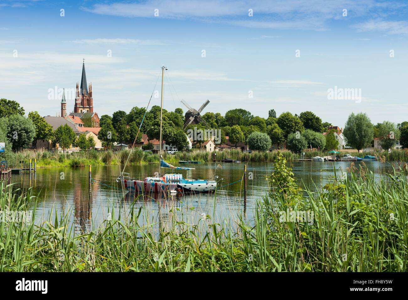 panorama view on the famous oldtown of Werder an der Havel, germany
