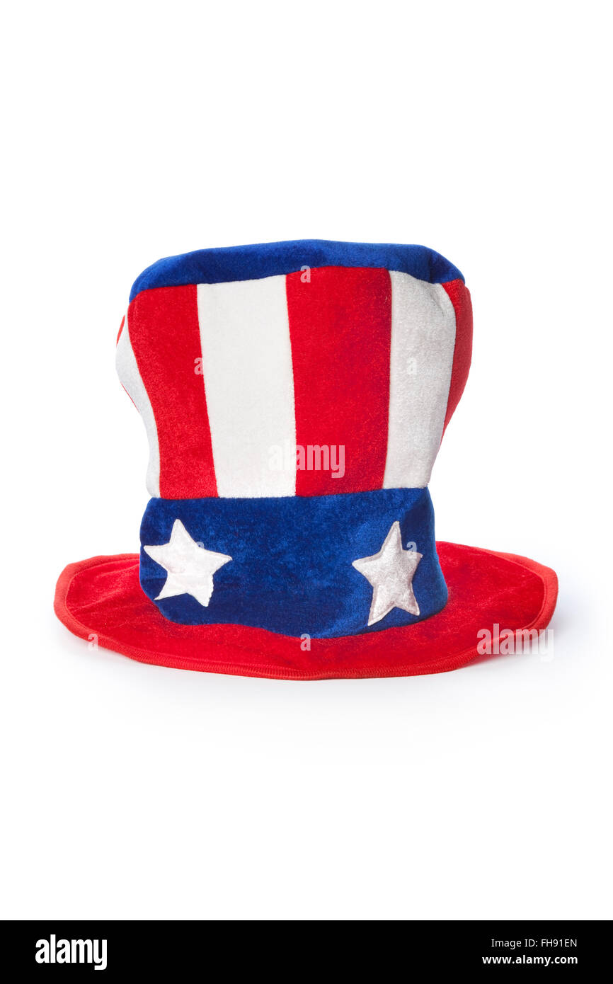 Uncle Sam's hat on white background Stock Photo