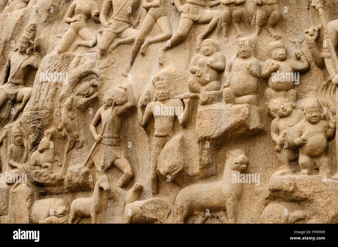 Arjuna's Penance at Mahabalipuram, Tamil Nadu, India Stock Photo - Alamy