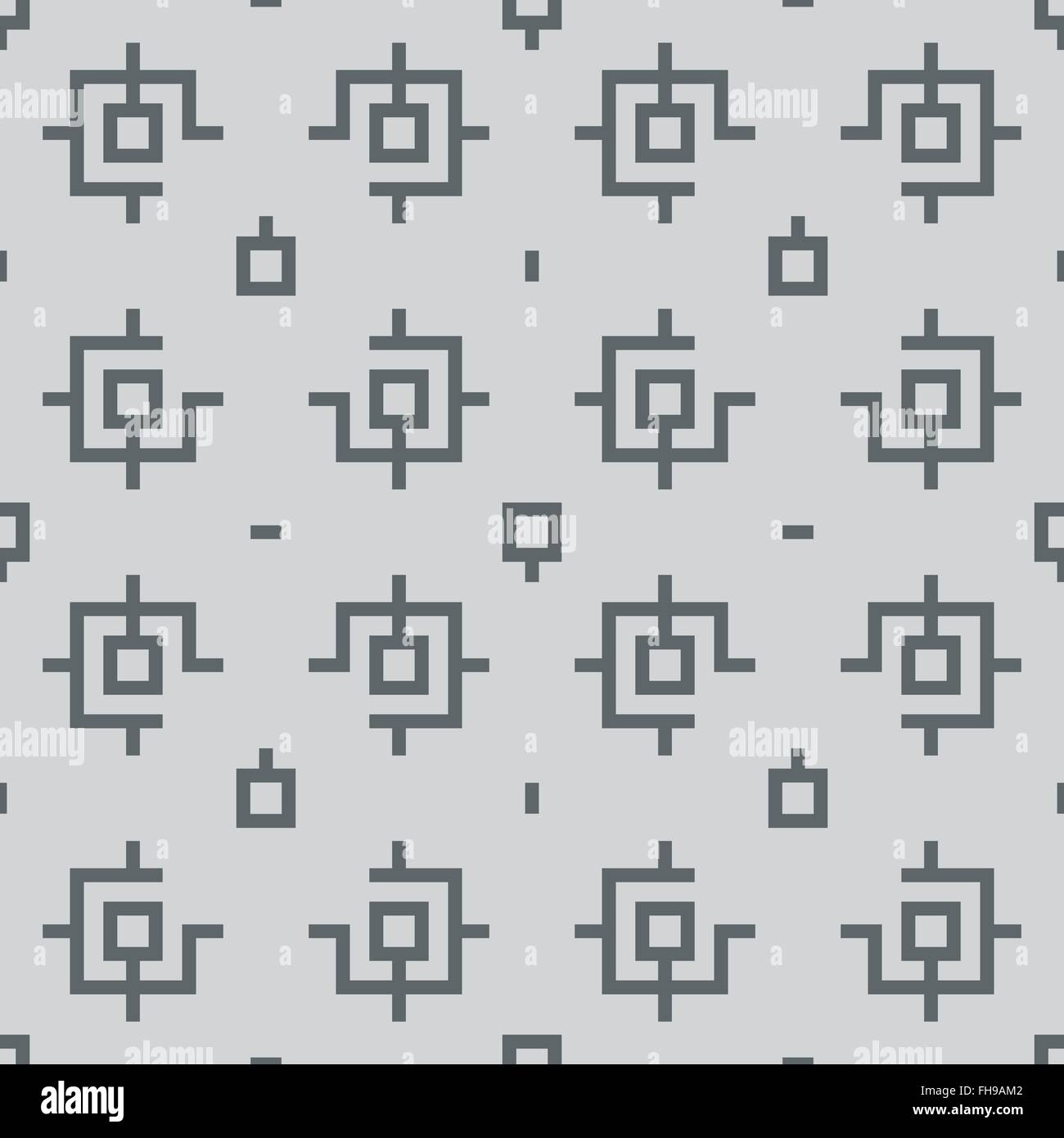 Squared Elements Retro Geometric Seamless Pattern Vector Illustration ...