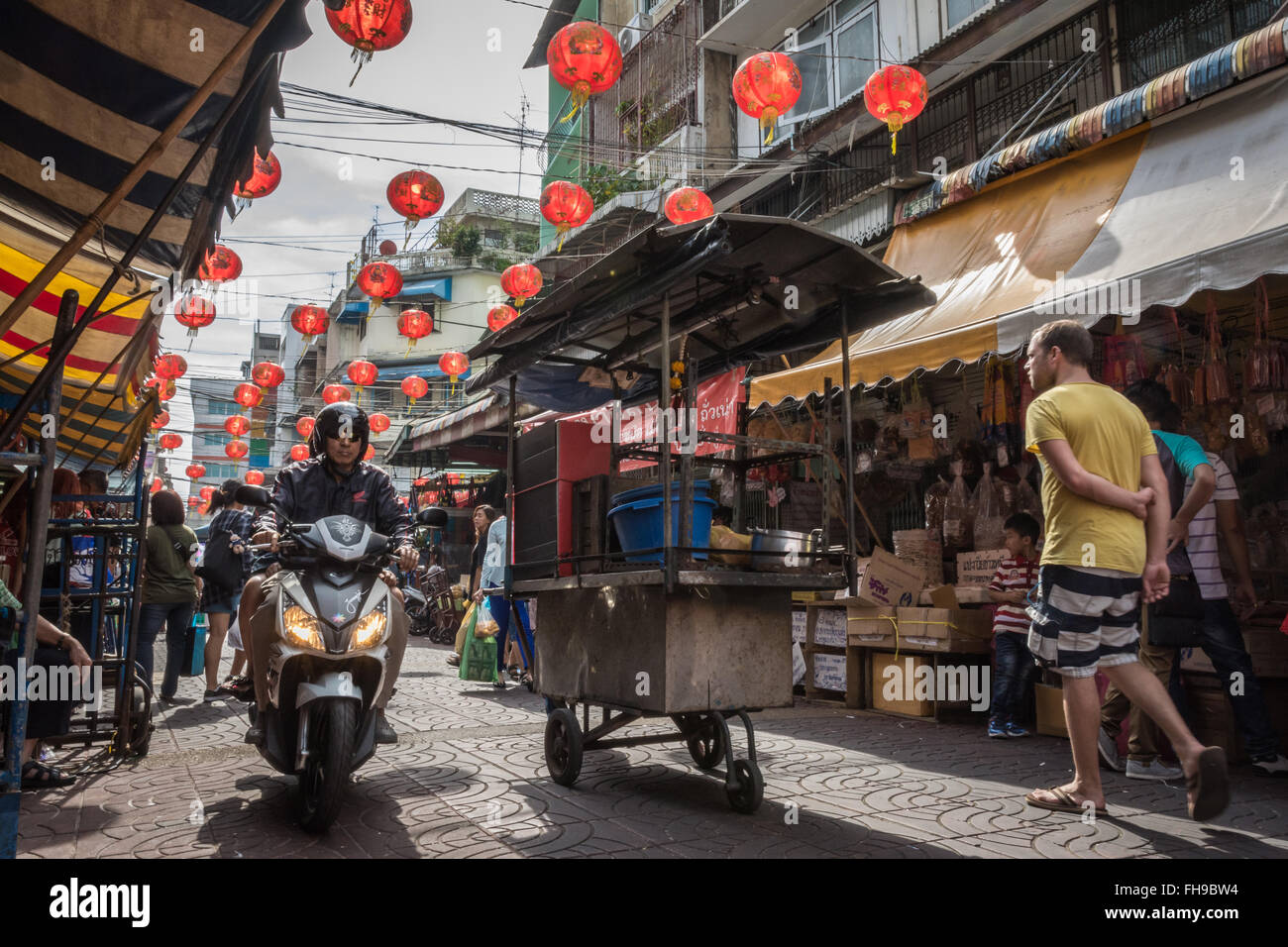Street scene in Chinatown, Bangkok, Thailand Stock Photo
