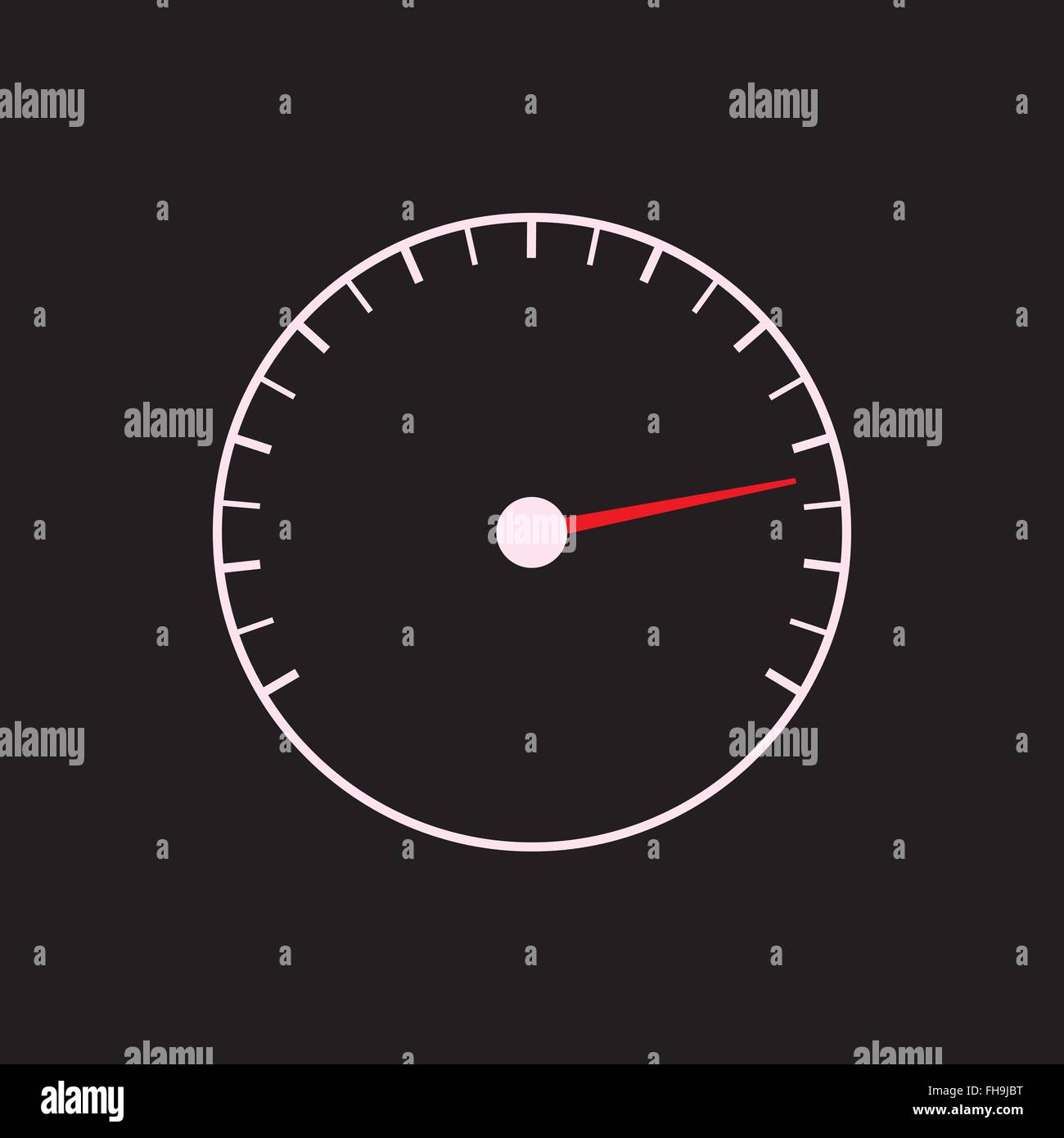 Speedometer or tachometer symbol with arrow on a black background Stock ...