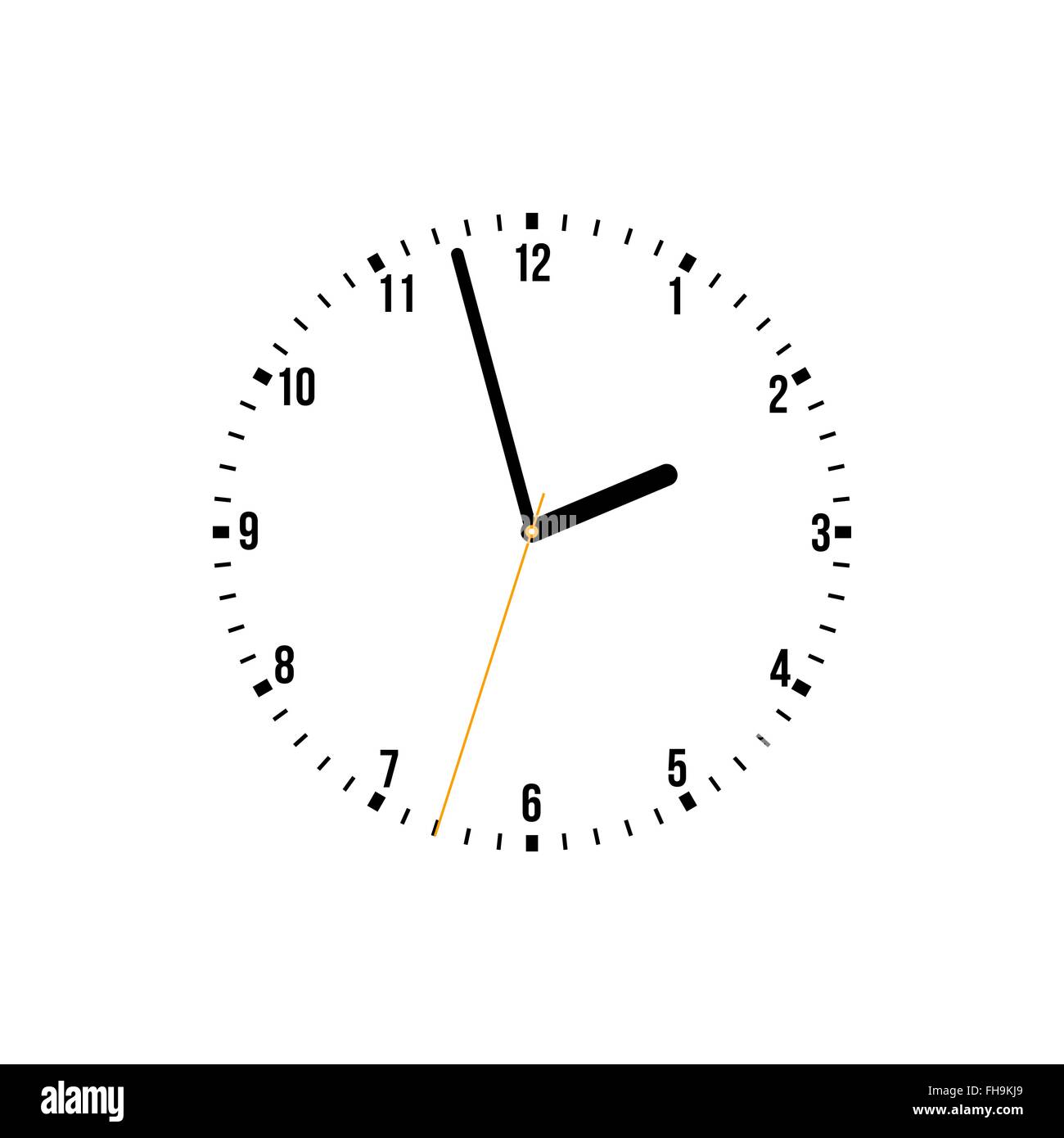 Vector clock illustration on a white background Stock Vector Image ...