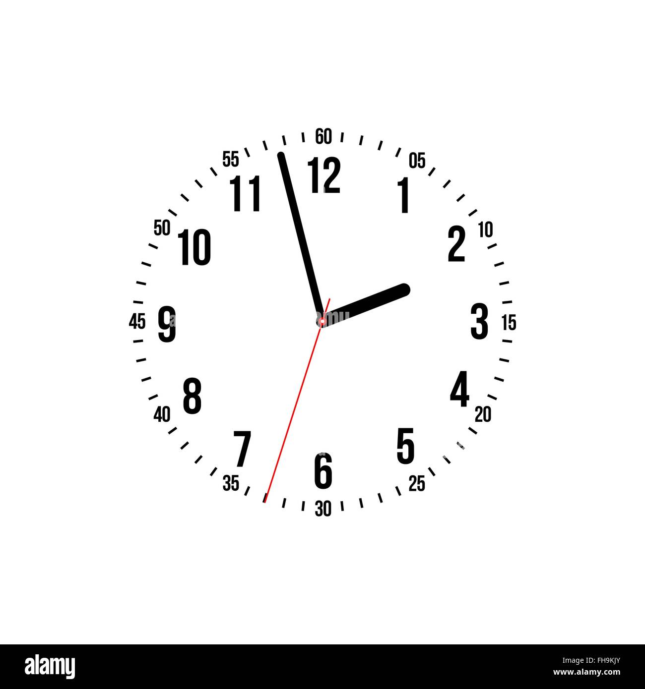 Vector clock illustration on a white background Stock Vector Image ...
