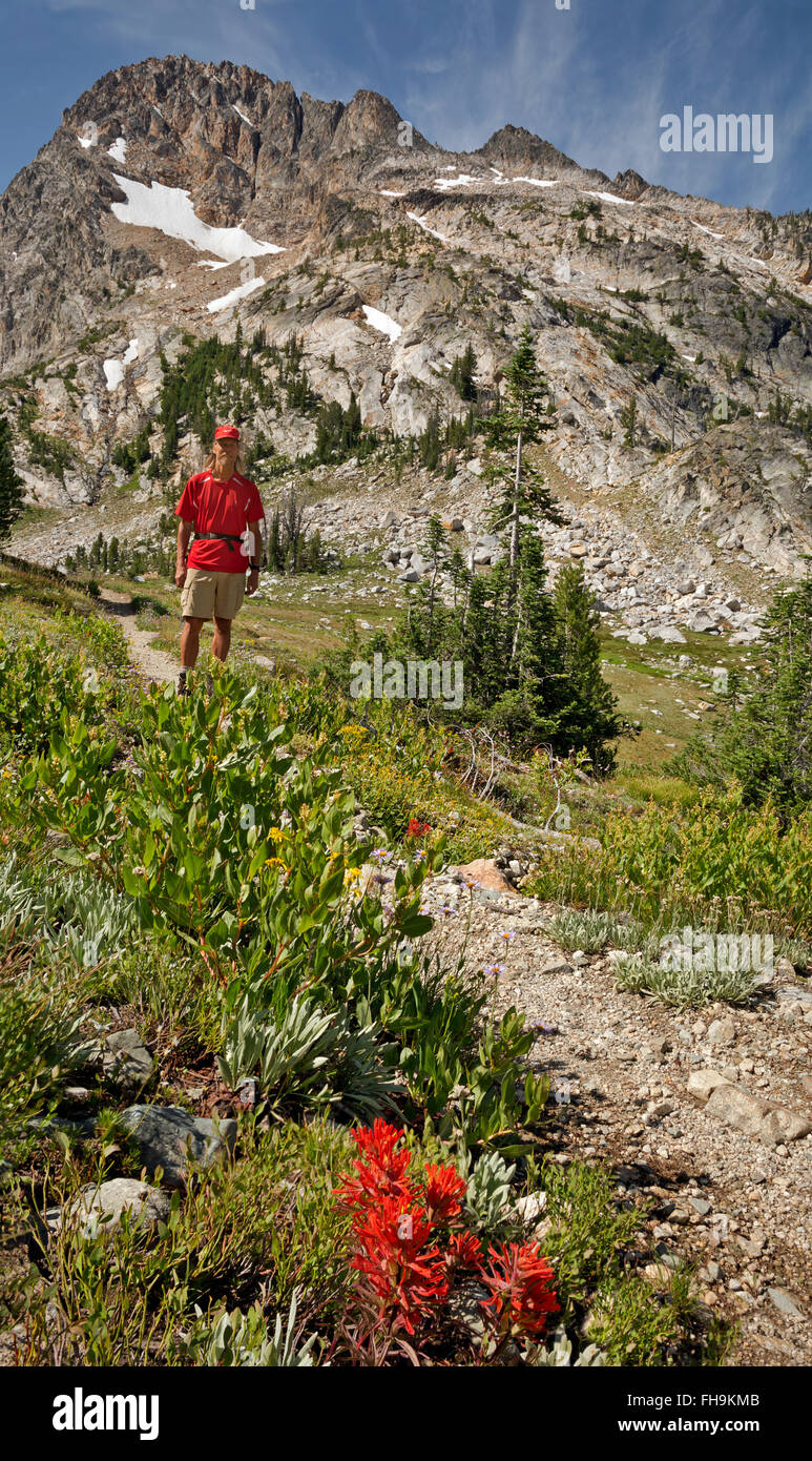 ID0039800...IDAHO Hiker on the North Fork Baron Creek Trail south of
