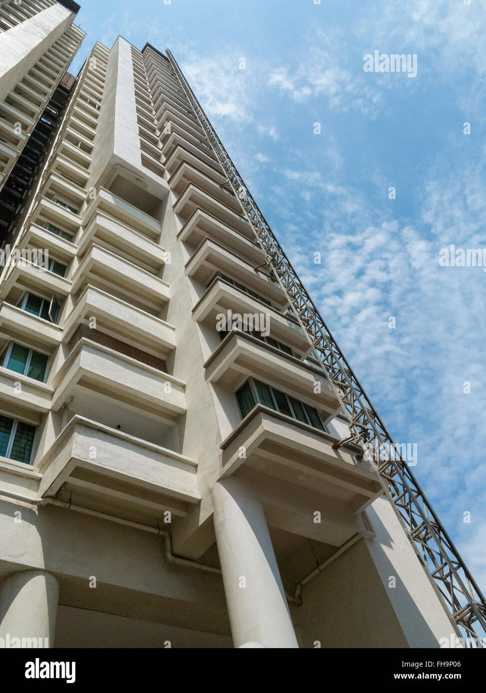 Skyward view of high-rise apartments in Kota Damansara, Petaling Jaya, Selangor, Malaysia Stock Photo