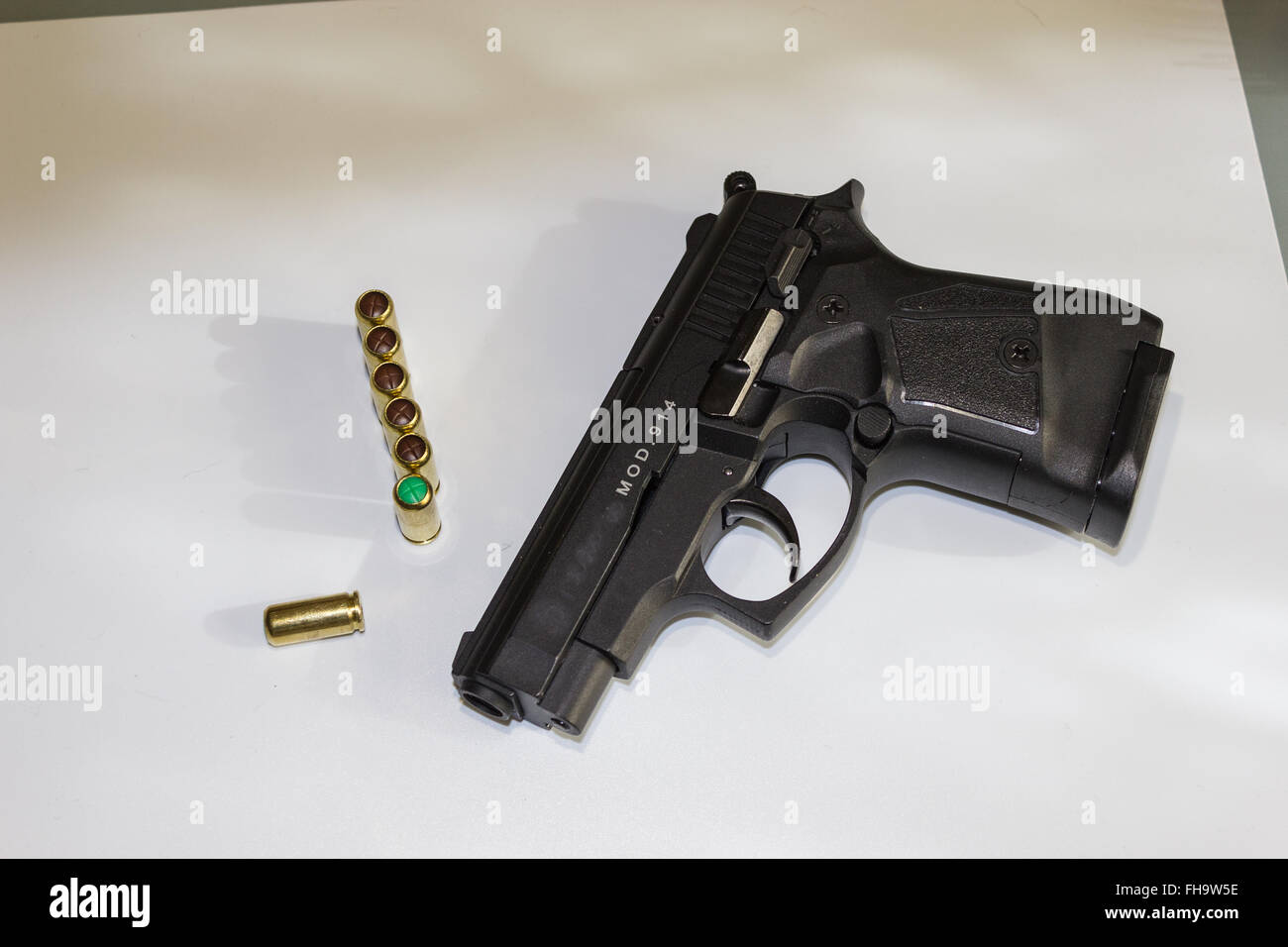 9 mm Caliber custom match grade color black automatic pistol gun