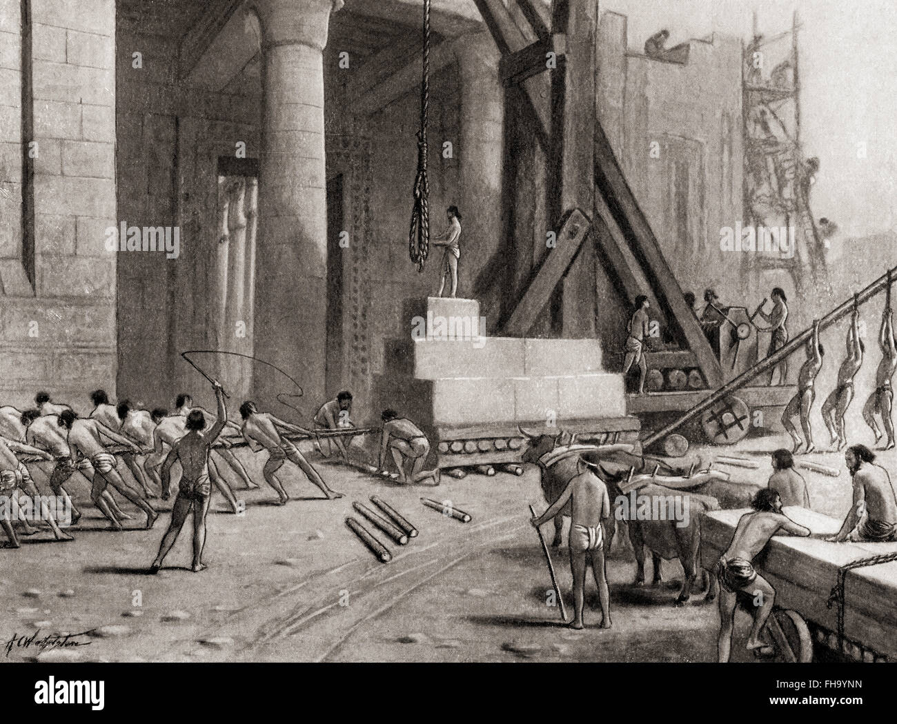 Phoenician craftsmen building a temple for Solomon Stock Photo Alamy