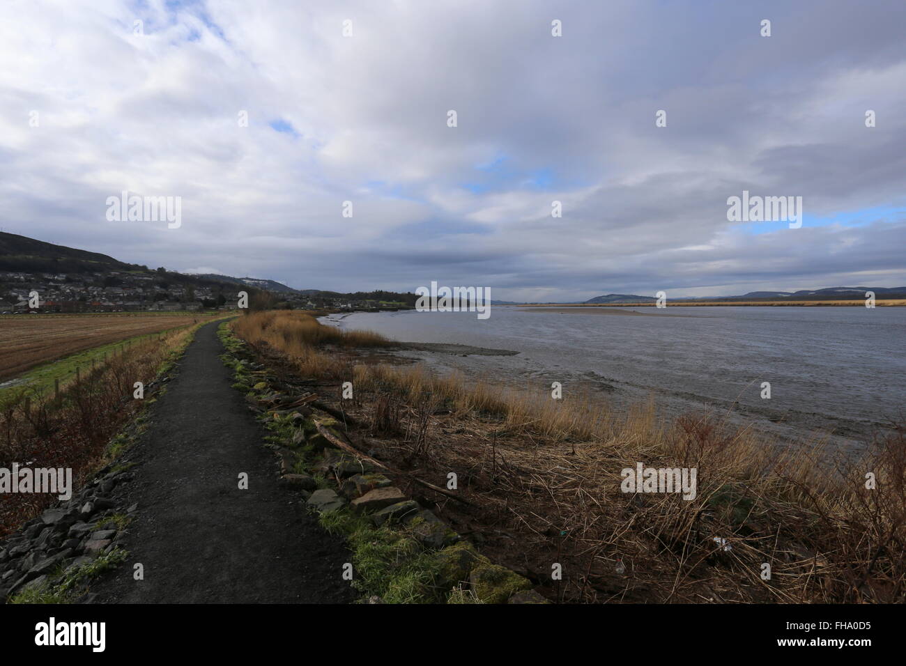 Fife coastal path towards Newburgh Scotland February 2016 Stock Photo