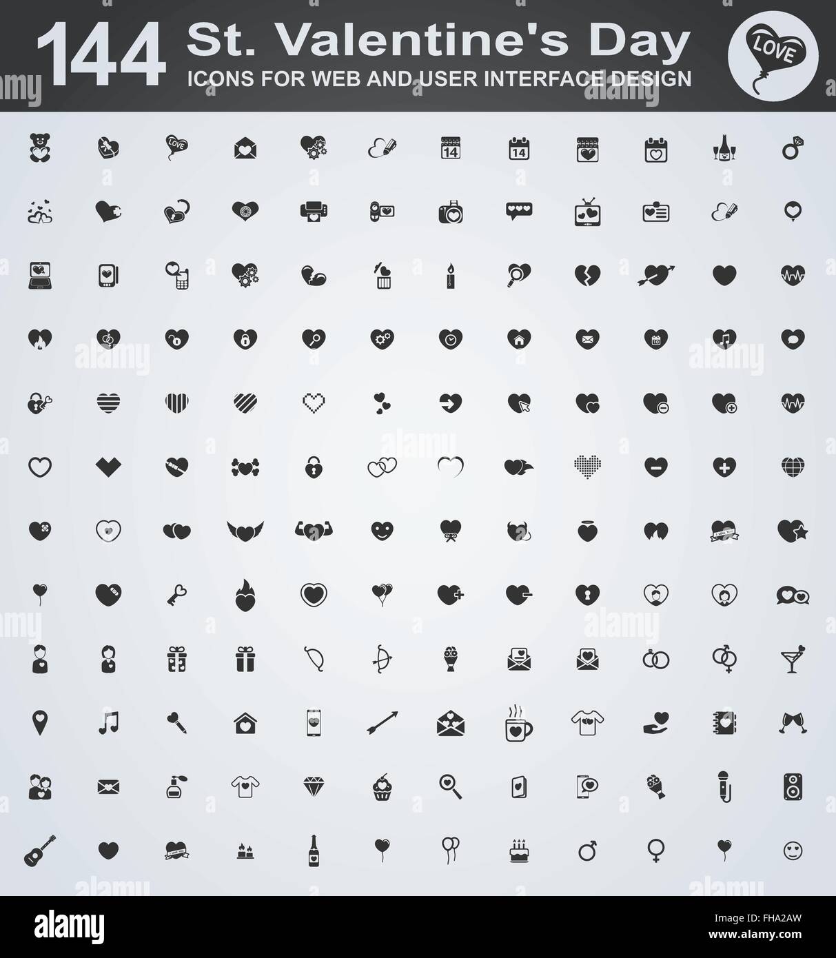 Valentines day icons Stock Vector Image & Art - Alamy