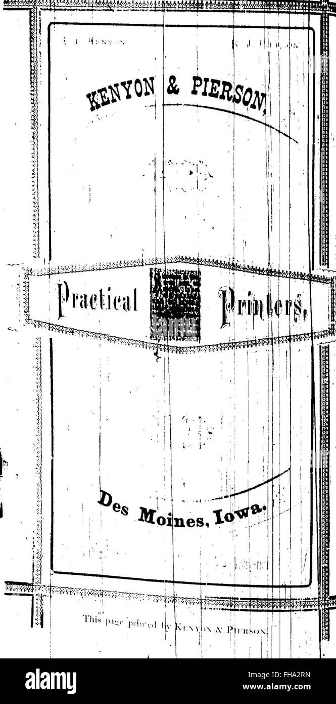 1876 Des Moines and Polk County, Iowa, City Directory (1876) Stock Photo