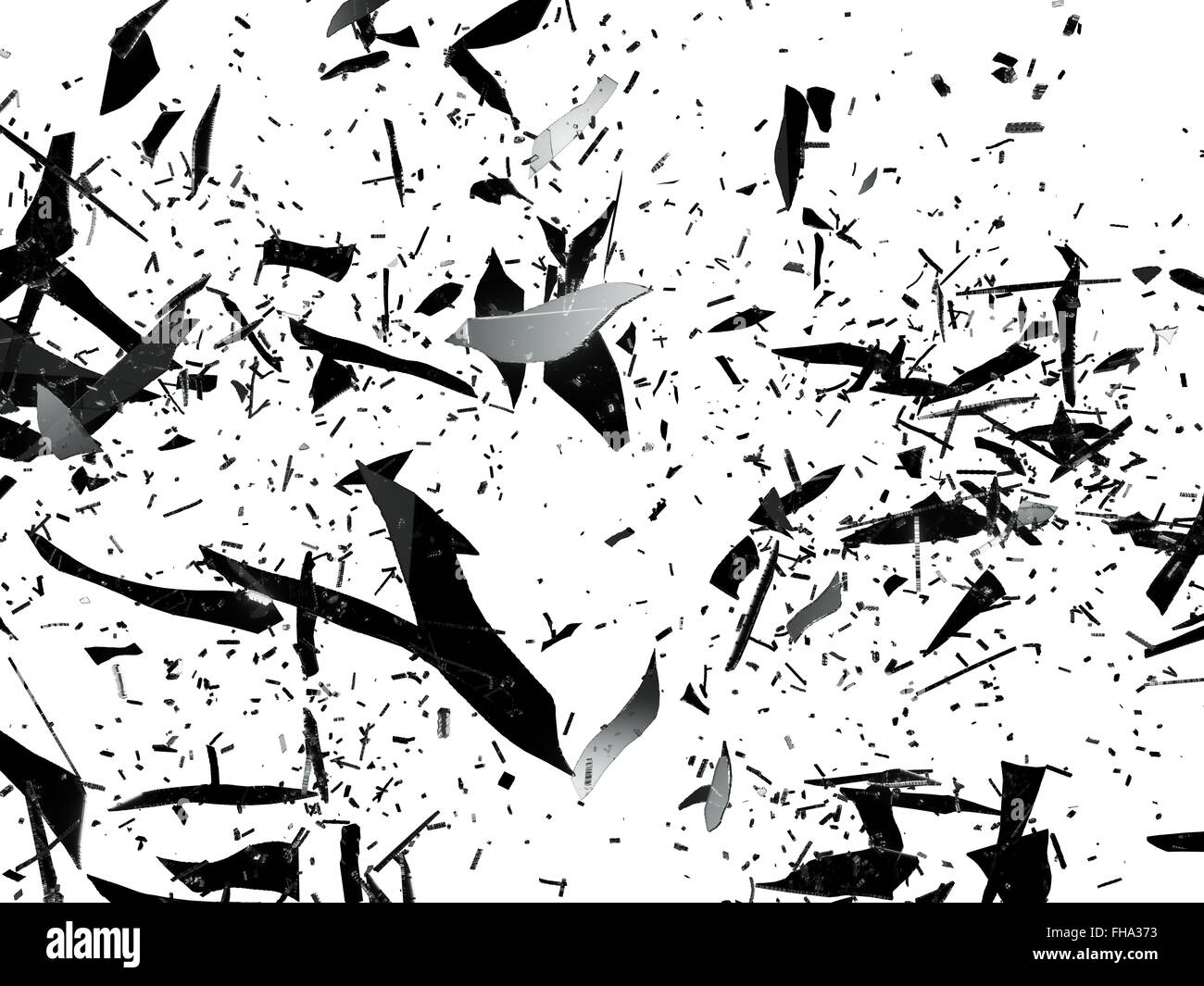 Pieces of Destructed glass on white. Large resolution Stock Photo - Alamy