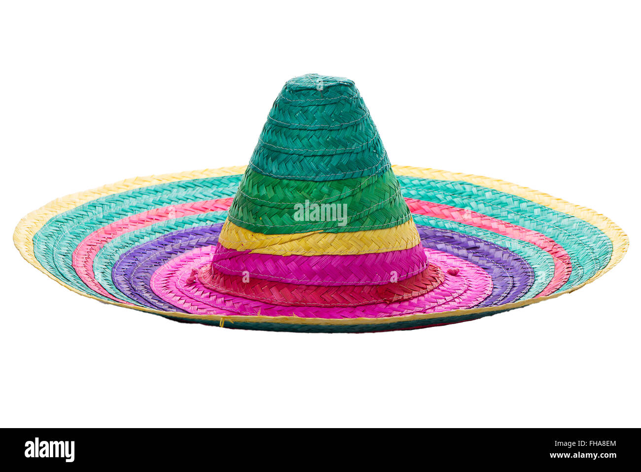Colorful mexican sombrero on a white background. Stock Photo