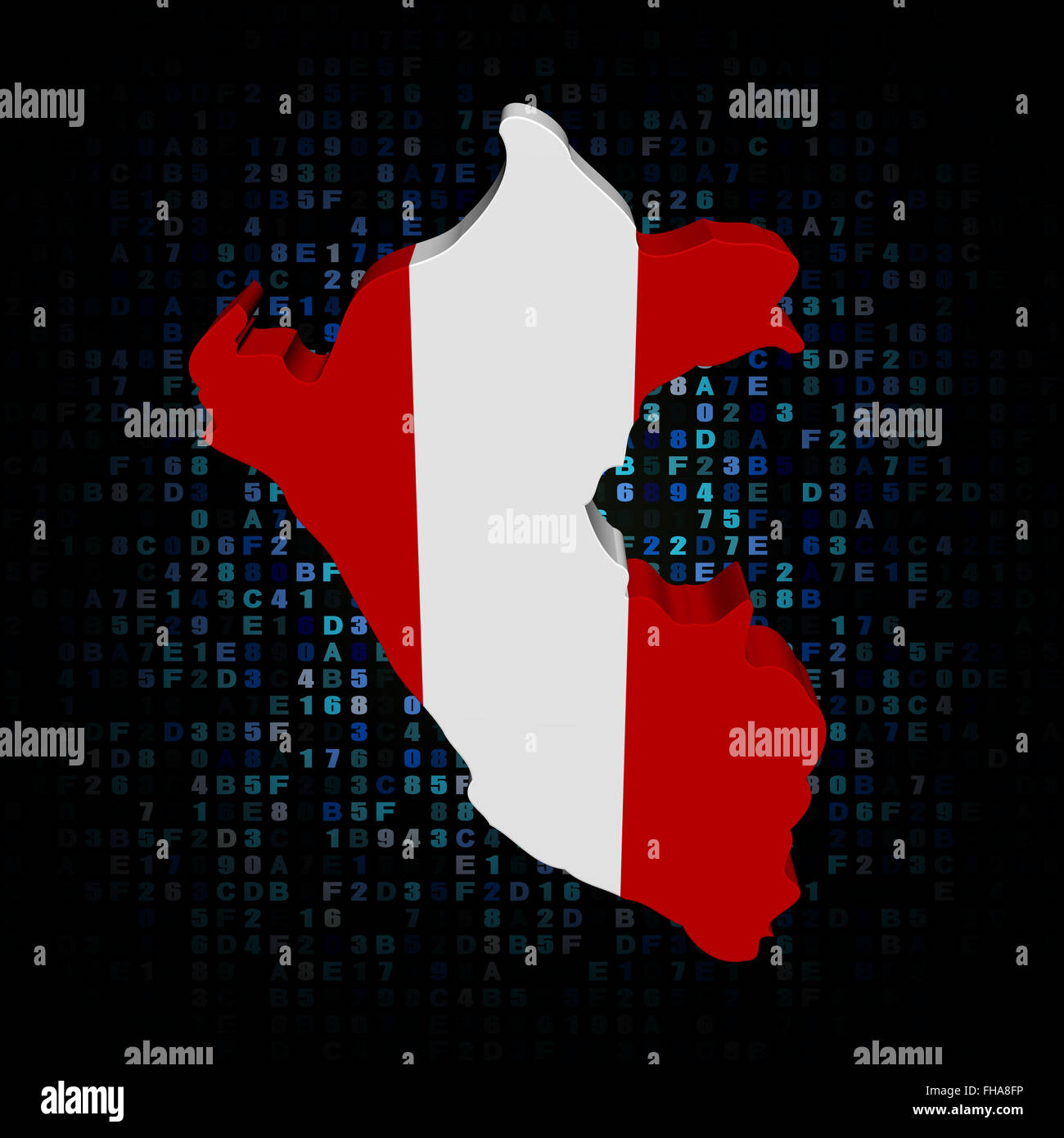 Peru map flag on hex code illustration Stock Photo Alamy