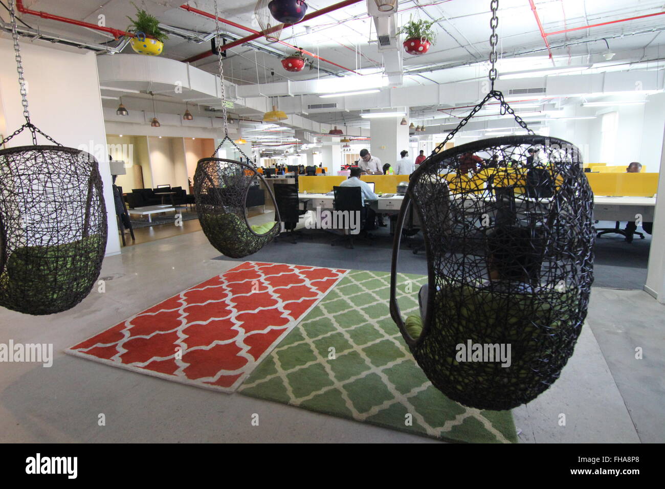 Bangalore, India. 22nd Feb, 2016. Employees of the start up Urban