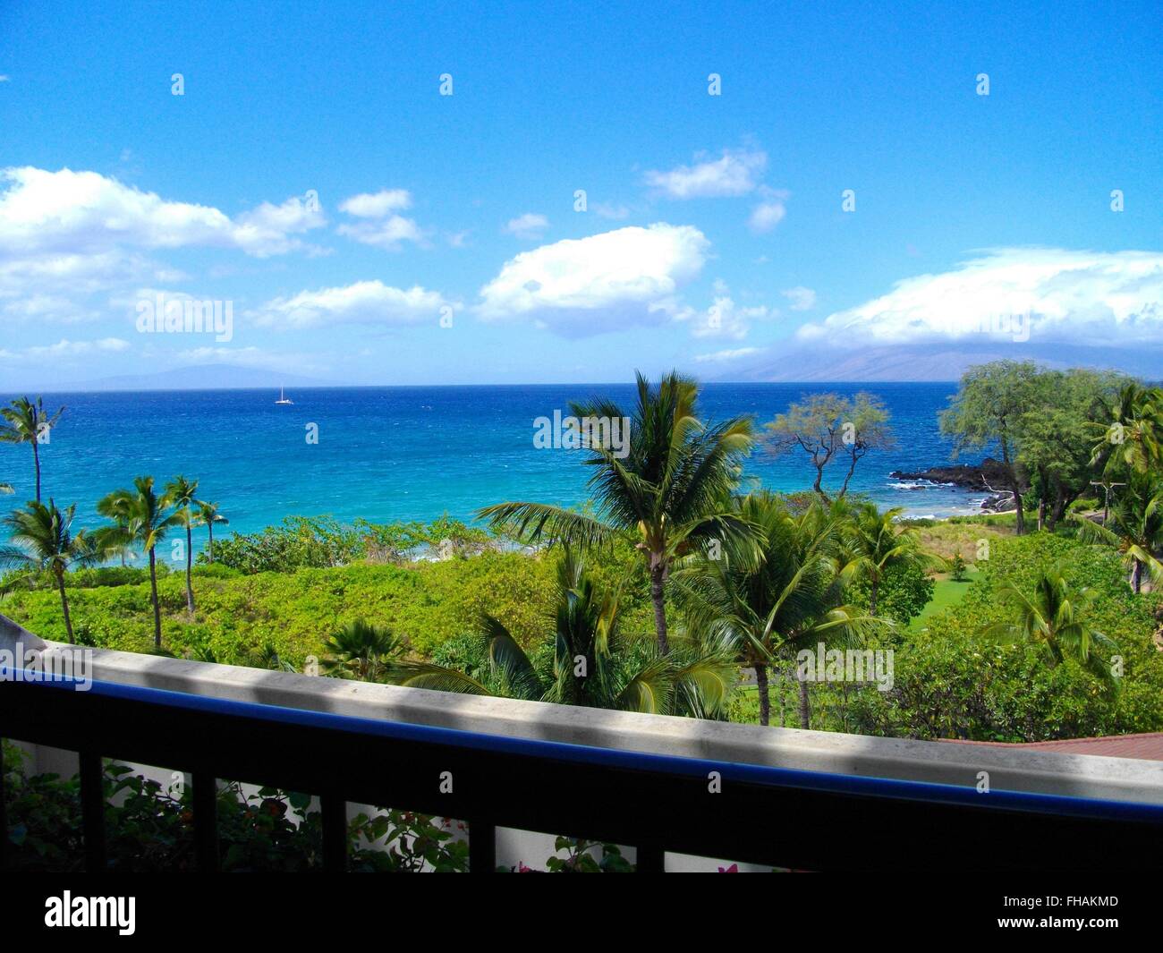 Hawaiian Oceanfront from the Lanai Stock Photo