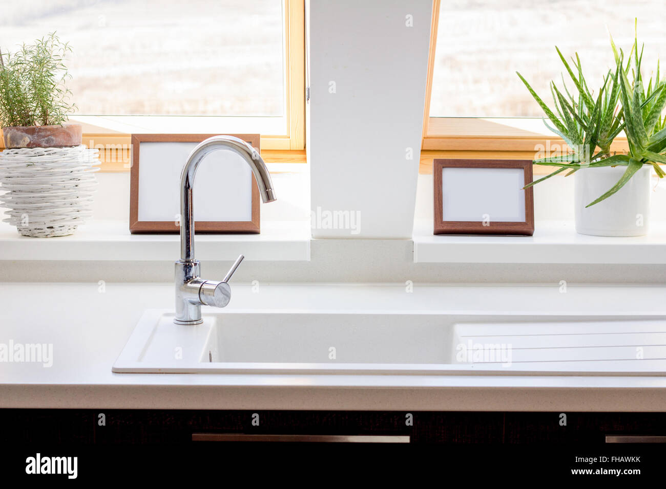 In interior furniture and room interior design with modern windows hi ...